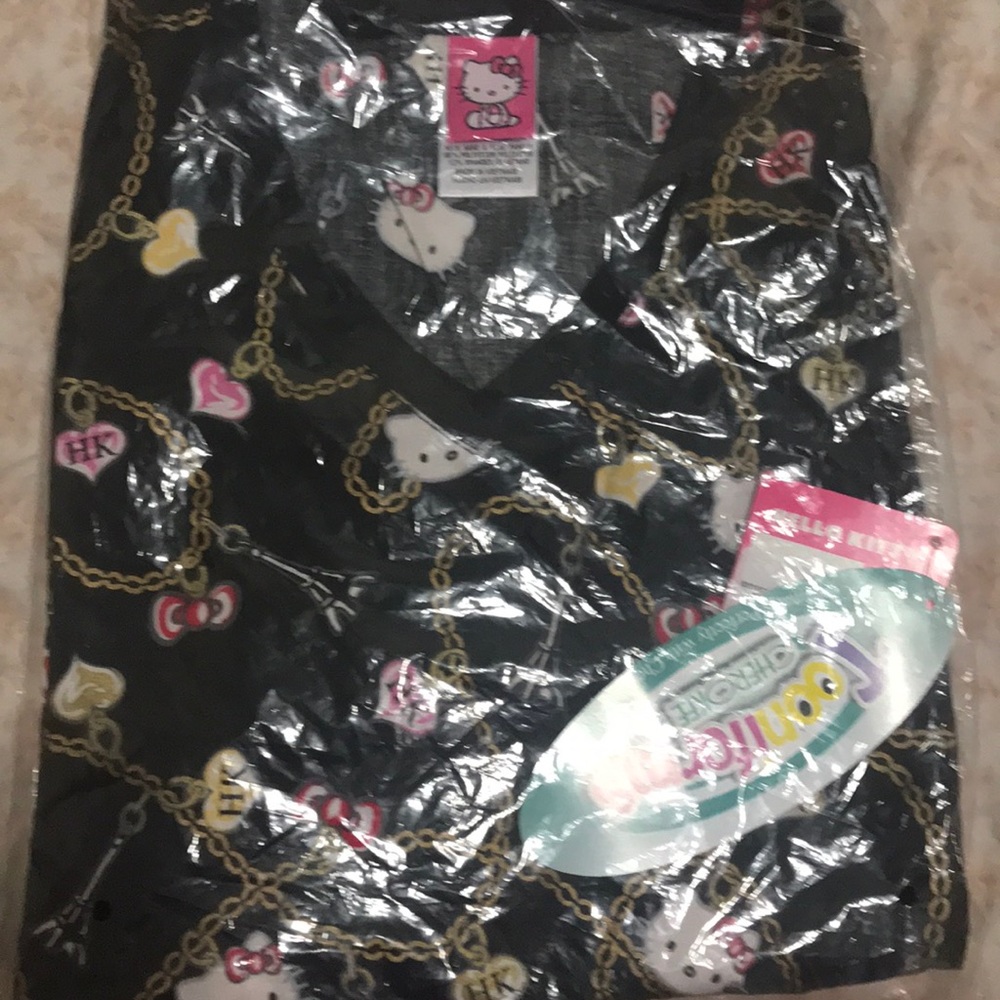 New  Hello kitty scrub top Size XL BLACK
